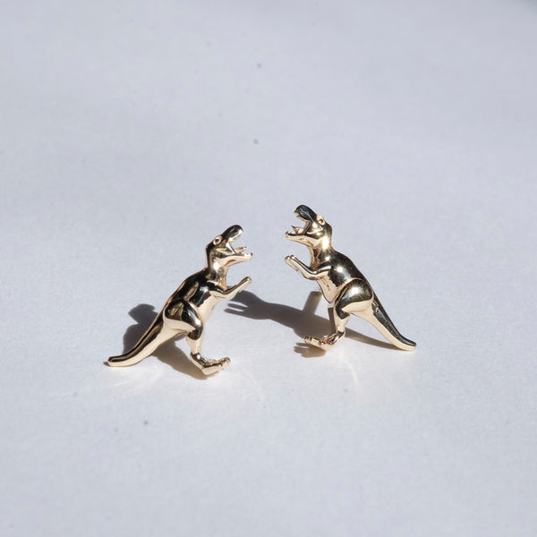 Meadowlark Dinosaur Stud Earrings - Sterling Silver - Earrings - Walker & Hall
