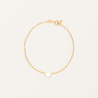 9ct Yellow Gold Noted Heart Bracelet (Charm + Chain) - Bracelet - Walker & Hall