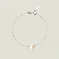 Sterling Silver Noted Bracelet + Gold Kiwi (Charm + Chain) - Bracelet - Walker & Hall