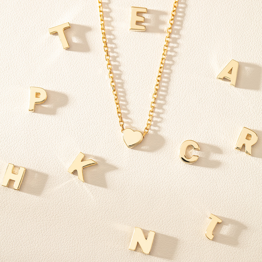 Yellow Gold Noted Letter Charms