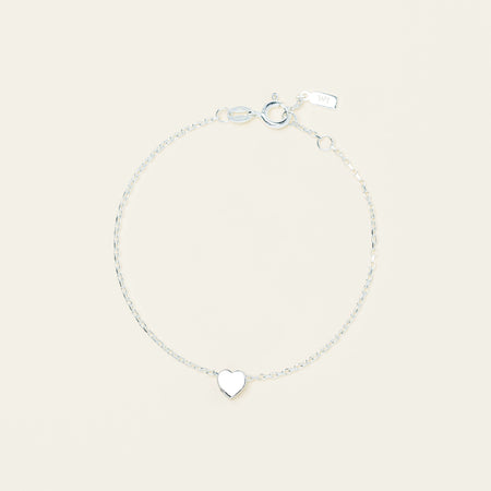 Sterling Silver Noted Heart Bracelet (Charm + Chain) - Bracelet - Walker & Hall