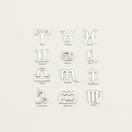 Sterling Silver Noted Zodiac Bracelet (Charm + Chain) - Necklace - Walker & Hall