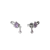 Stolen Girlfriends Club Purity Pin Earrings - Silver & Pink Amethyst - Earrings - Walker & Hall