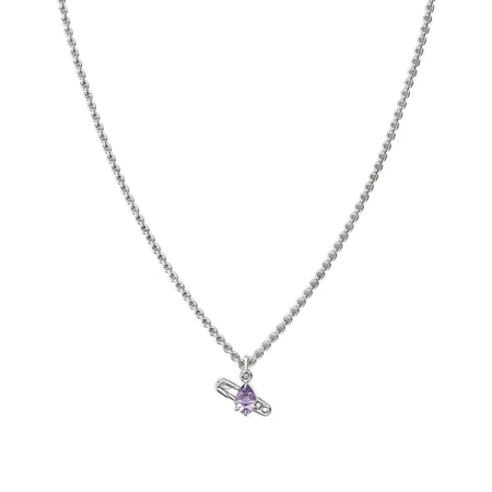 Stolen Girlfriends Club Purity Pin Necklace - Sterling Silver & Pink Amethyst - Necklace - Walker & Hall