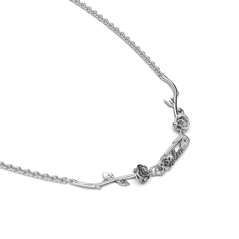 Stolen Girlfriends Club Rose Pin Necklace - Silver - Necklace - Walker & Hall
