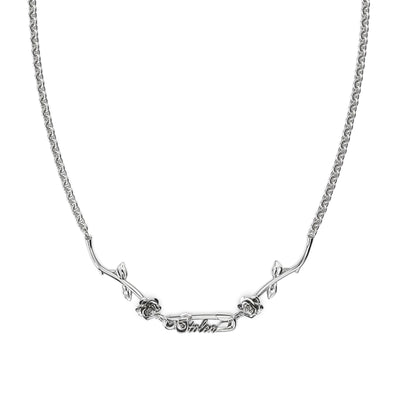 Stolen Girlfriends Club Rose Pin Necklace - Silver - Necklace - Walker & Hall