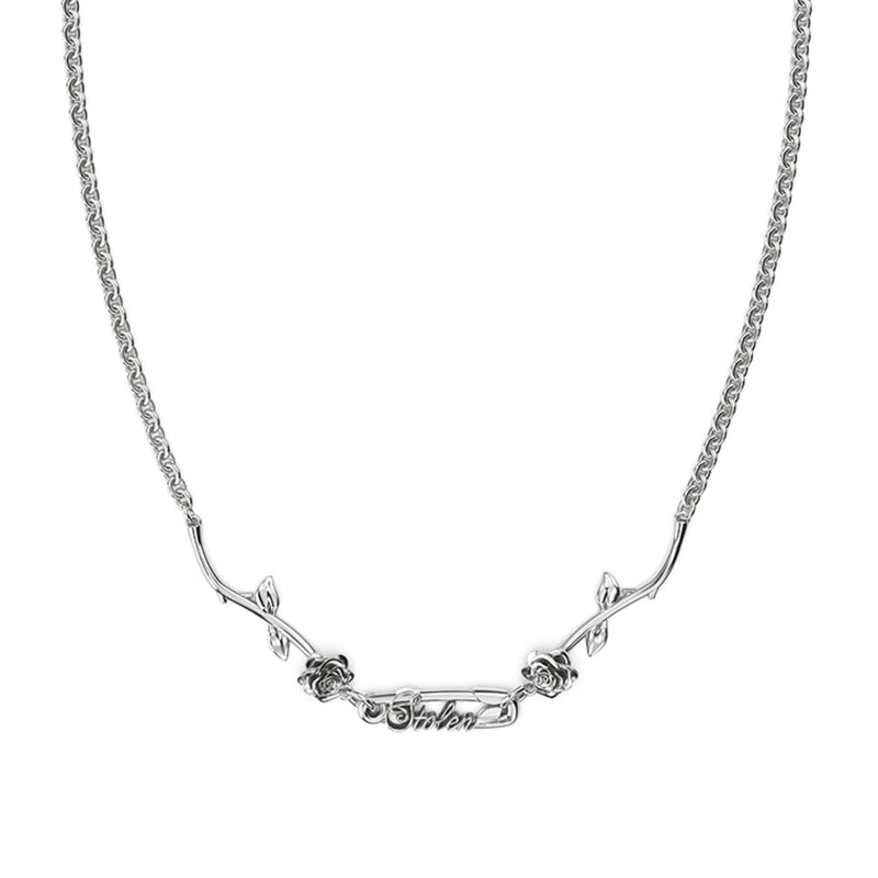 Stolen Girlfriends Club Rose Pin Necklace - Silver - Necklace - Walker & Hall