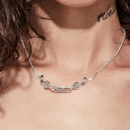 Stolen Girlfriends Club Rose Pin Necklace - Silver - Necklace - Walker & Hall