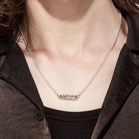 Stolen Girlfriends Club Scripted Pin Necklace - Silver - Necklace - Walker & Hall