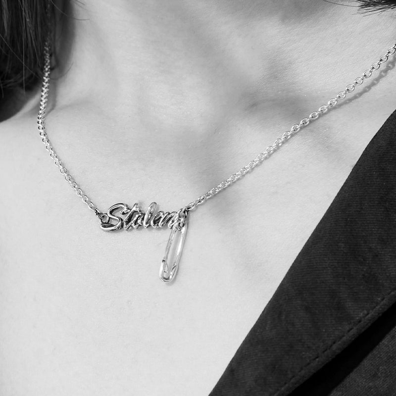 Stolen Girlfriends Club Sentimental Script Necklace - Silver - Necklace - Walker & Hall