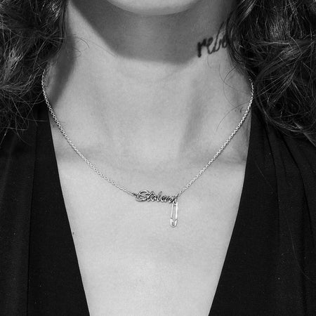 Stolen Girlfriends Club Sentimental Script Necklace - Silver - Necklace - Walker & Hall