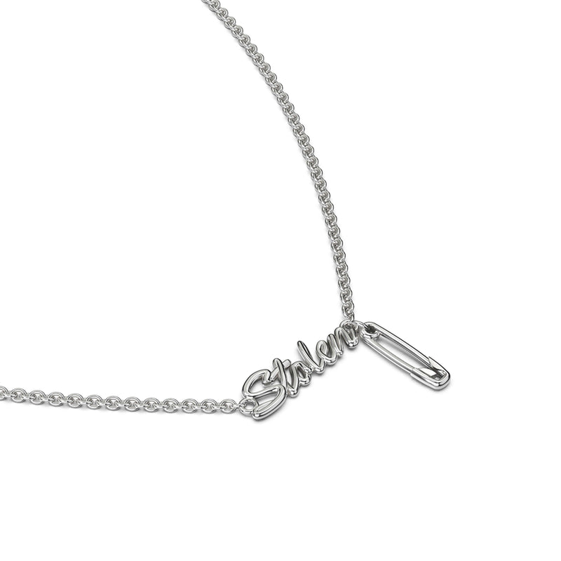 Stolen Girlfriends Club Sentimental Script Necklace - Silver - Necklace - Walker & Hall