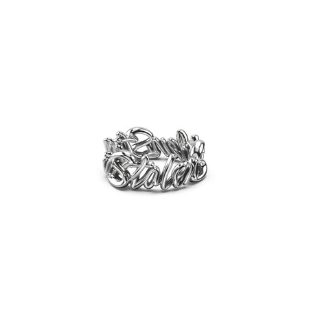 Stolen Girlfriends Club Sentimental Script Ring - Silver - Ring - Walker & Hall