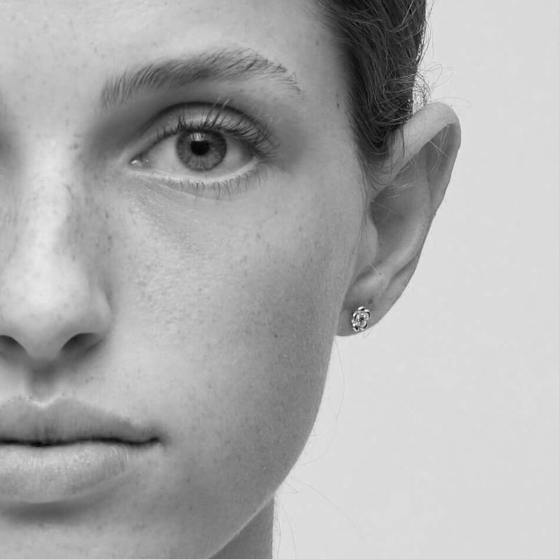 Meadowlark Posie Stud Earrings - Gold Plated & African Garnet-Earrings-Walker & Hall