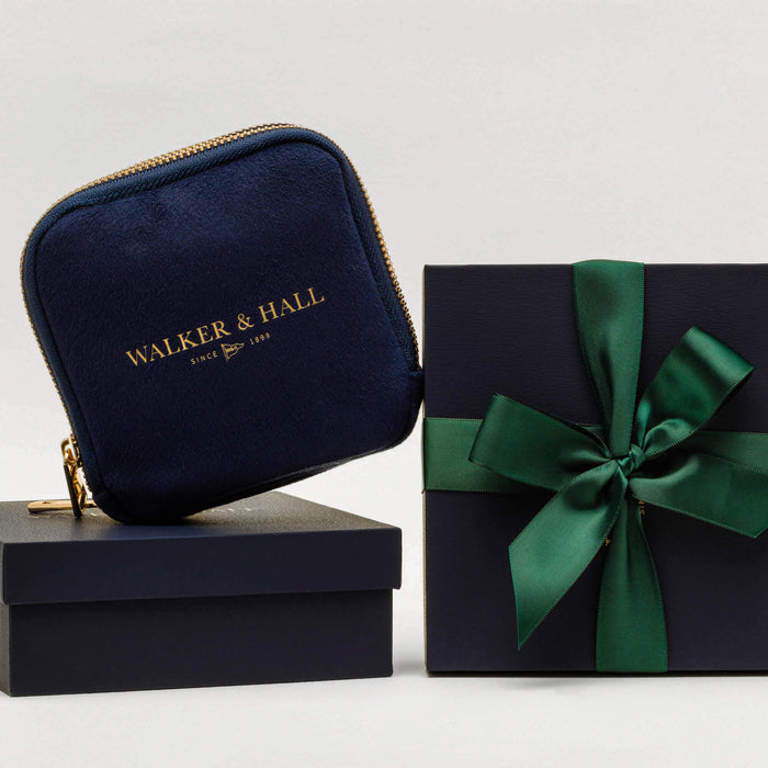 Walker & Hall Travel Pouch with giftbox, on light grey background