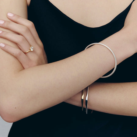 Sterling Silver Twine Bangle - Bracelet - Walker & Hall