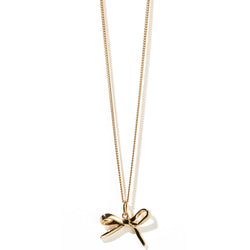 Meadowlark Bow Charm Necklace - Gold Plated - Necklace - Walker & Hall