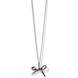Meadowlark Bow Charm Necklace - Sterling Silver - Necklace - Walker & Hall