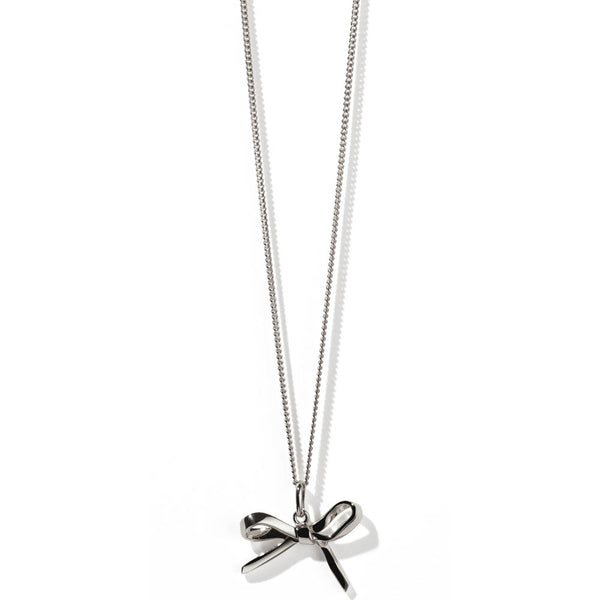 Meadowlark Bow Charm Necklace - Sterling Silver - Necklace - Walker & Hall