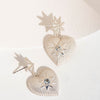 Zoe & Morgan Brave Heart Earrings - Sterling Silver & Aquamarine - Earrings - Walker & Hall