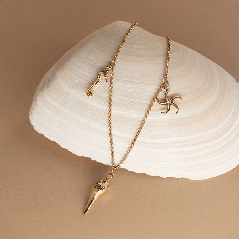 Zoe & Morgan Charmed By The Sea Necklace - Gold Vermeil - Necklace - Walker & Hall