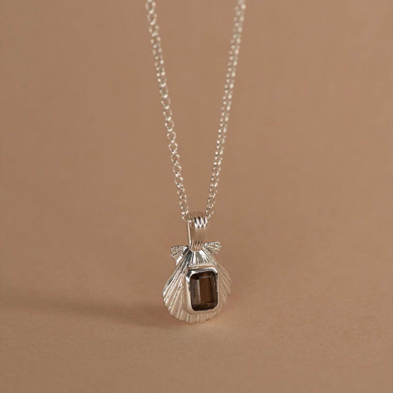 Zoe & Morgan Cordelia Necklace - Silver & Smoky Quartz - Necklace - Walker & Hall