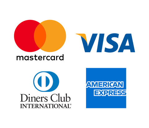 Mastercard, Visa, Diners Club and American Express logos