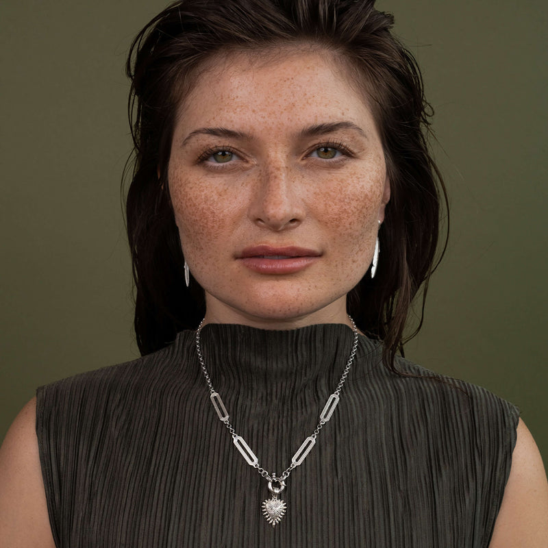 Zoe & Morgan Heart Rays Charm - Sterling Silver - Charm - Walker & Hall