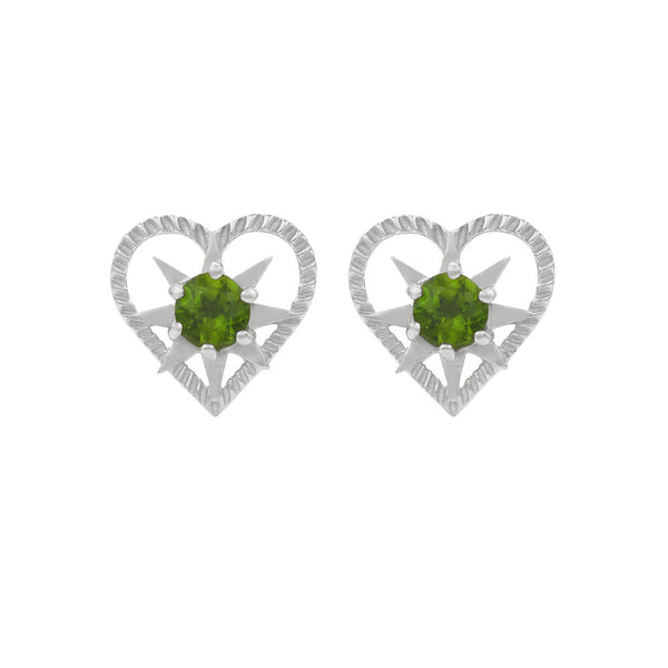 Zoe & Morgan Kind Heart Earrings - Sterling Silver & Chrome Diopside - Earrings - Walker & Hall