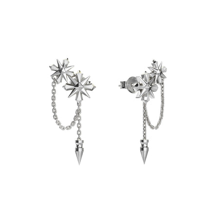 Stolen Girlfriends Club Midnight Cross Drop Earrings - Silver - Earrings - Walker & Hall