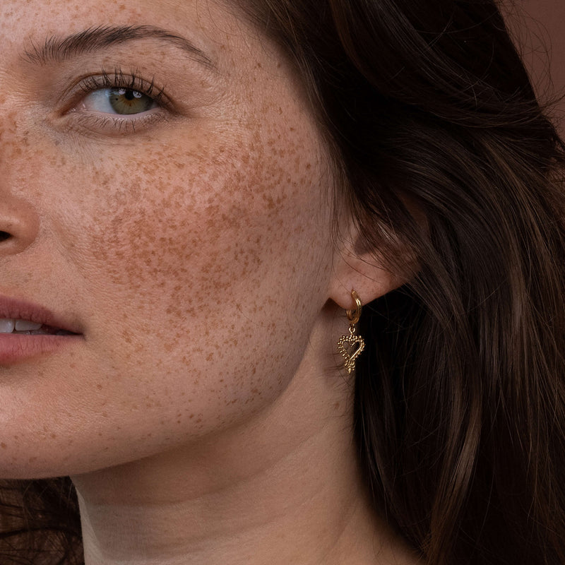 Zoe & Morgan Mini Gypsy Heart Earrings - Gold Vermeil - Earrings - Walker & Hall