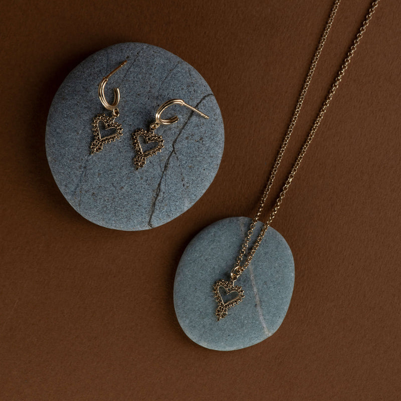 Zoe & Morgan Mini Gypsy Heart Earrings - Gold Vermeil - Earrings - Walker & Hall