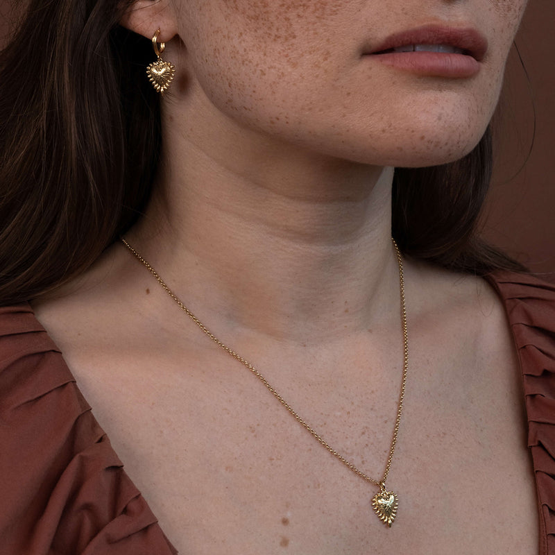 Zoe & Morgan Mini Heart Ray Necklace - Gold Vermeil - Necklace - Walker & Hall