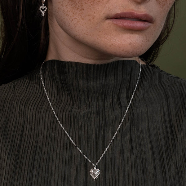 Zoe Morgan Mini Heart Ray Necklace Sterling Silver – Walker Hall