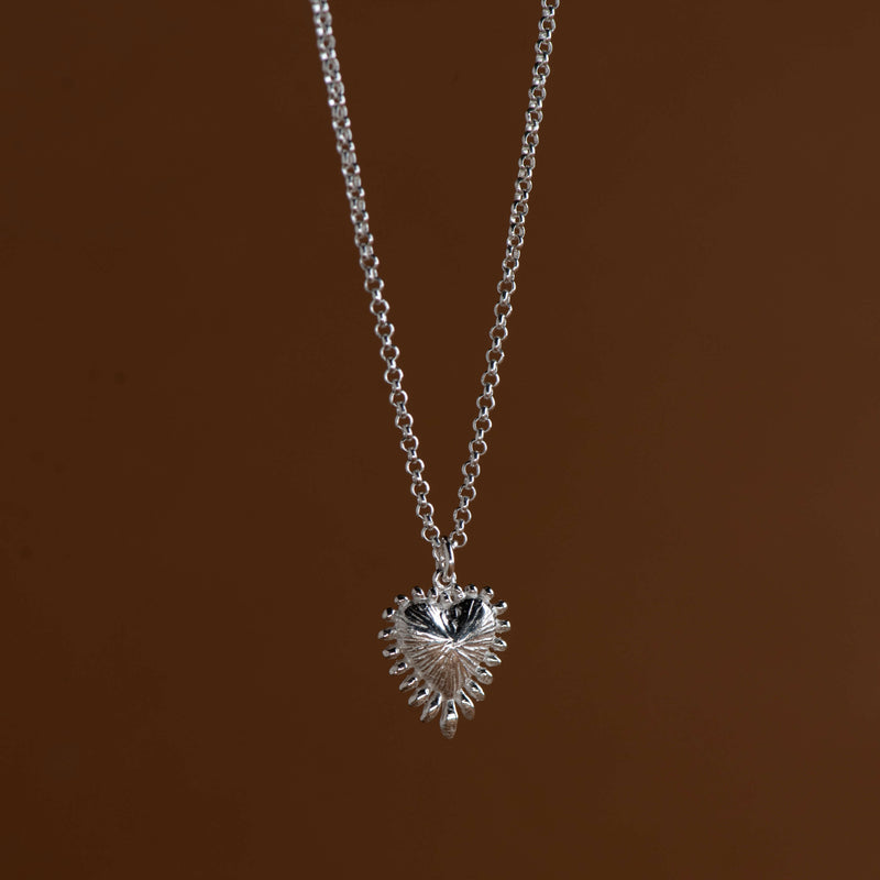Zoe & Morgan Mini Heart Ray Necklace - Sterling Silver - Necklace - Walker & Hall