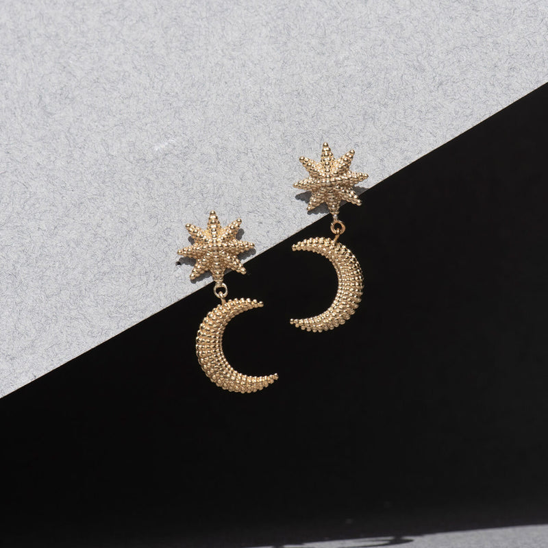 Zoe & Morgan Moonlight Earrings - Gold Vermeil-Earrings-Walker & Hall