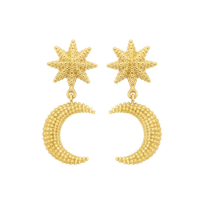 Zoe & Morgan Moonlight Earrings - Gold Vermeil-Earrings-Walker & Hall