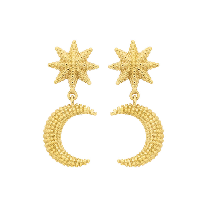 Zoe & Morgan Moonlight Earrings - Gold Vermeil-Earrings-Walker & Hall