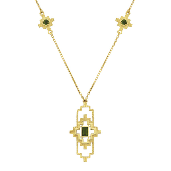 Zoe & Morgan Munay Necklace - Gold Plated & Chrome Diopside - Necklace - Walker & Hall