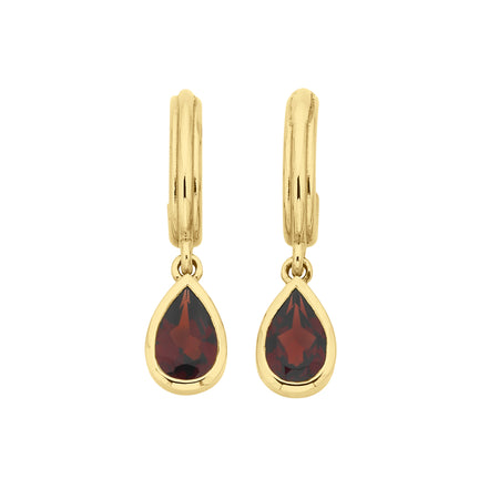 Zoe & Morgan Ophelia Hoop Earrings - Gold Vermeil & Garnet - Earrings - Walker & Hall