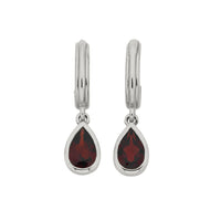 Zoe & Morgan Ophelia Hoop Earrings - Sterling Silver & Garnet - Earrings - Walker & Hall