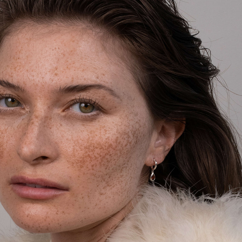 Zoe & Morgan Ophelia Hoop Earrings - Sterling Silver & Garnet - Earrings - Walker & Hall