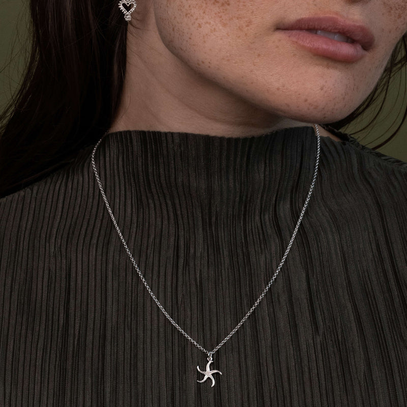 Zoe & Morgan Mini Starfish Necklace - Sterling Silver - Necklace - Walker & Hall