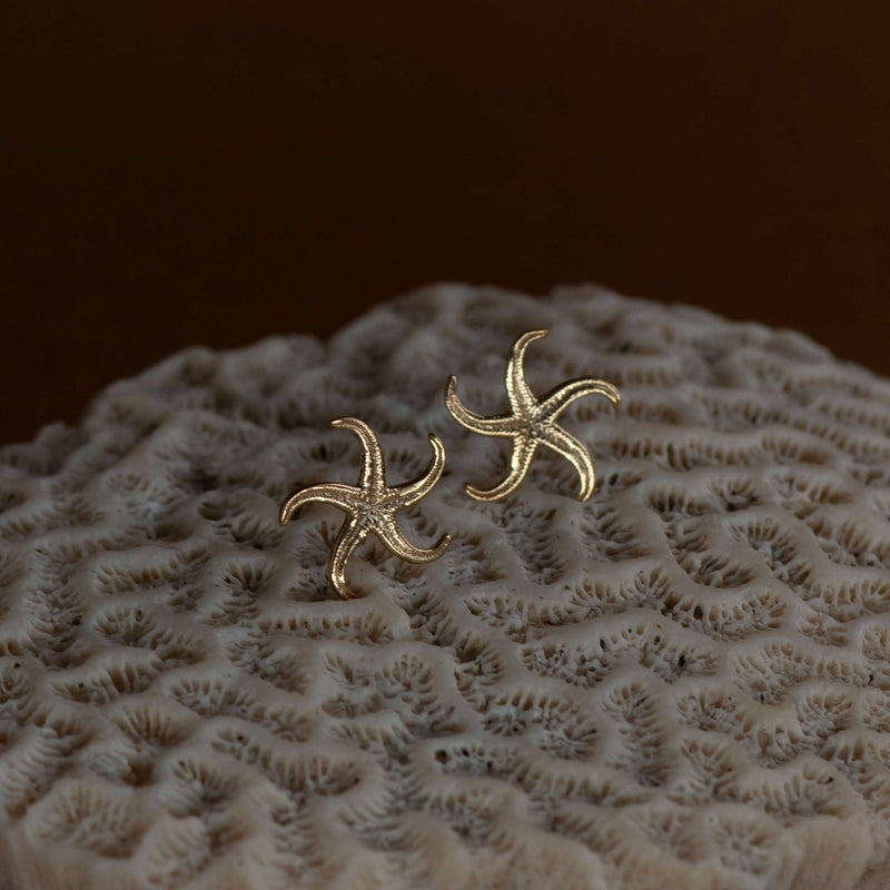 Zoe & Morgan Starfish Stud Earrings - Gold Vermeil - Earrings - Walker & Hall