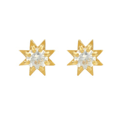 Zoe & Morgan Stella Earrings - Gold Plated & White Zircon - Earrings - Walker & Hall