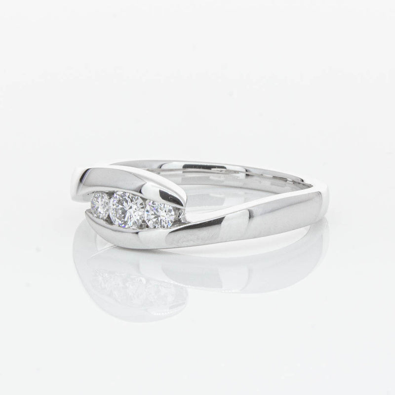 18ct White Gold Diamond Solstice Ring-Ring-Walker & Hall