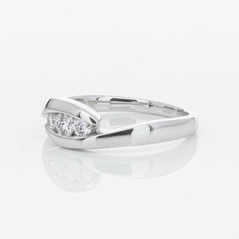 18ct White Gold Diamond Solstice Ring-Ring-Walker & Hall