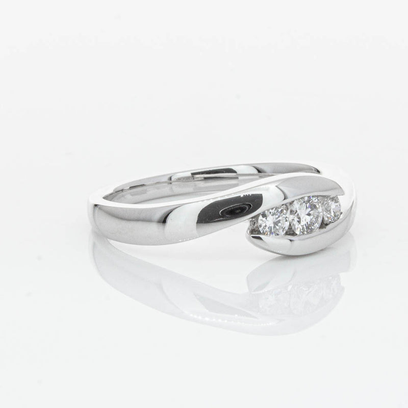 18ct White Gold Diamond Solstice Ring-Ring-Walker & Hall