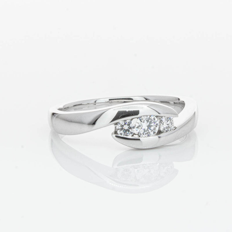 18ct White Gold Diamond Solstice Ring-Ring-Walker & Hall