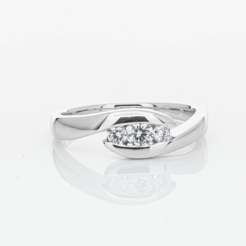 18ct White Gold Diamond Solstice Ring-Ring-Walker & Hall